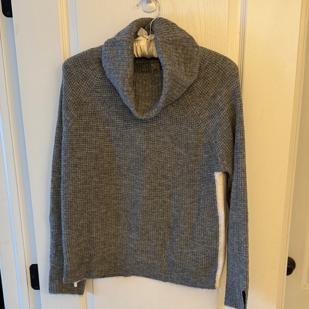 Lou & Grey Heathered Gray Cowl Neck Sweater